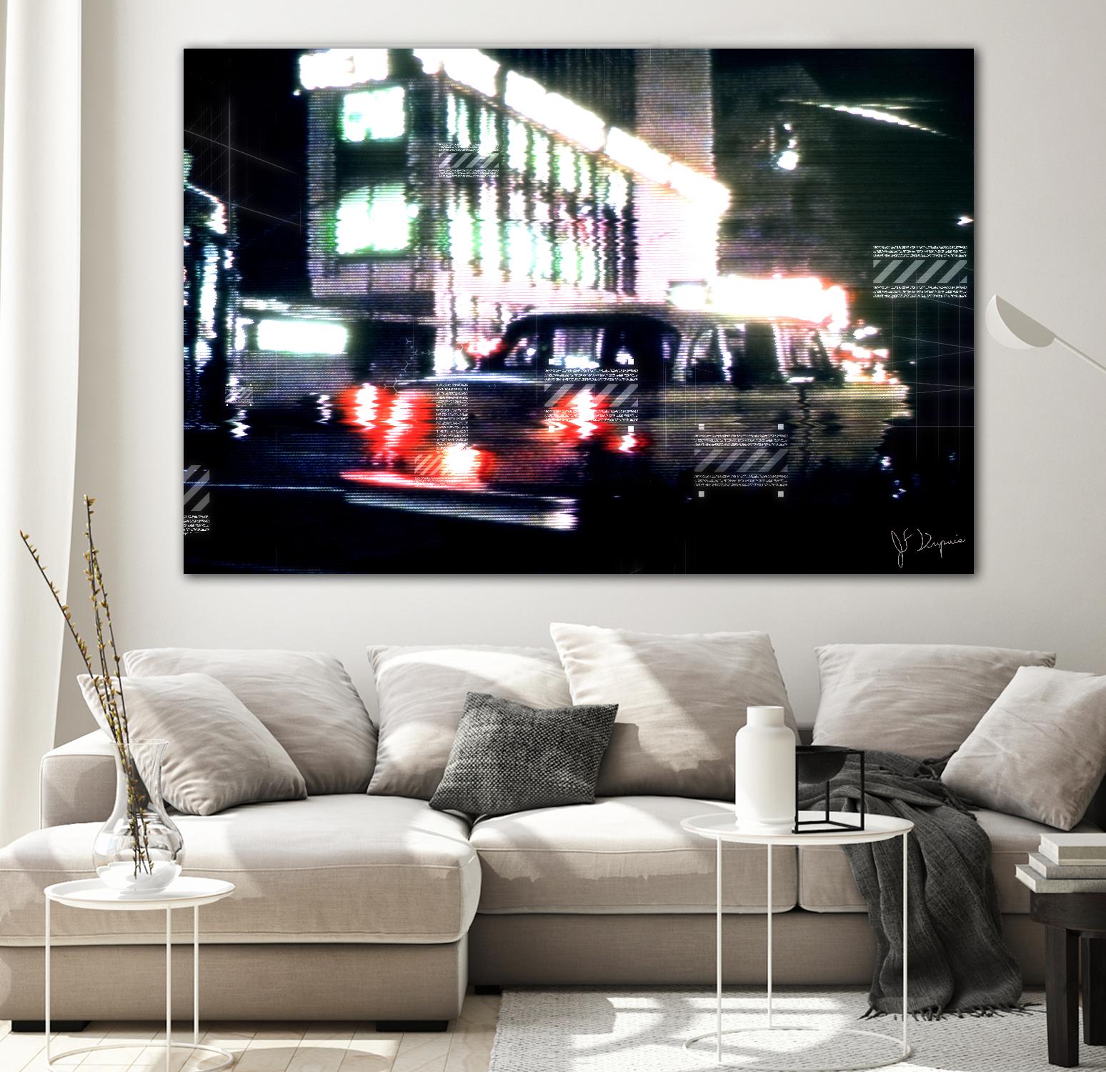 City Taxi I by Jean-François Dupuis on GIANT ART - red street scene