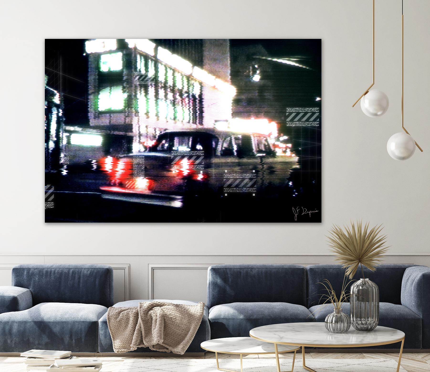 City Taxi I by Jean-François Dupuis on GIANT ART - red street scene