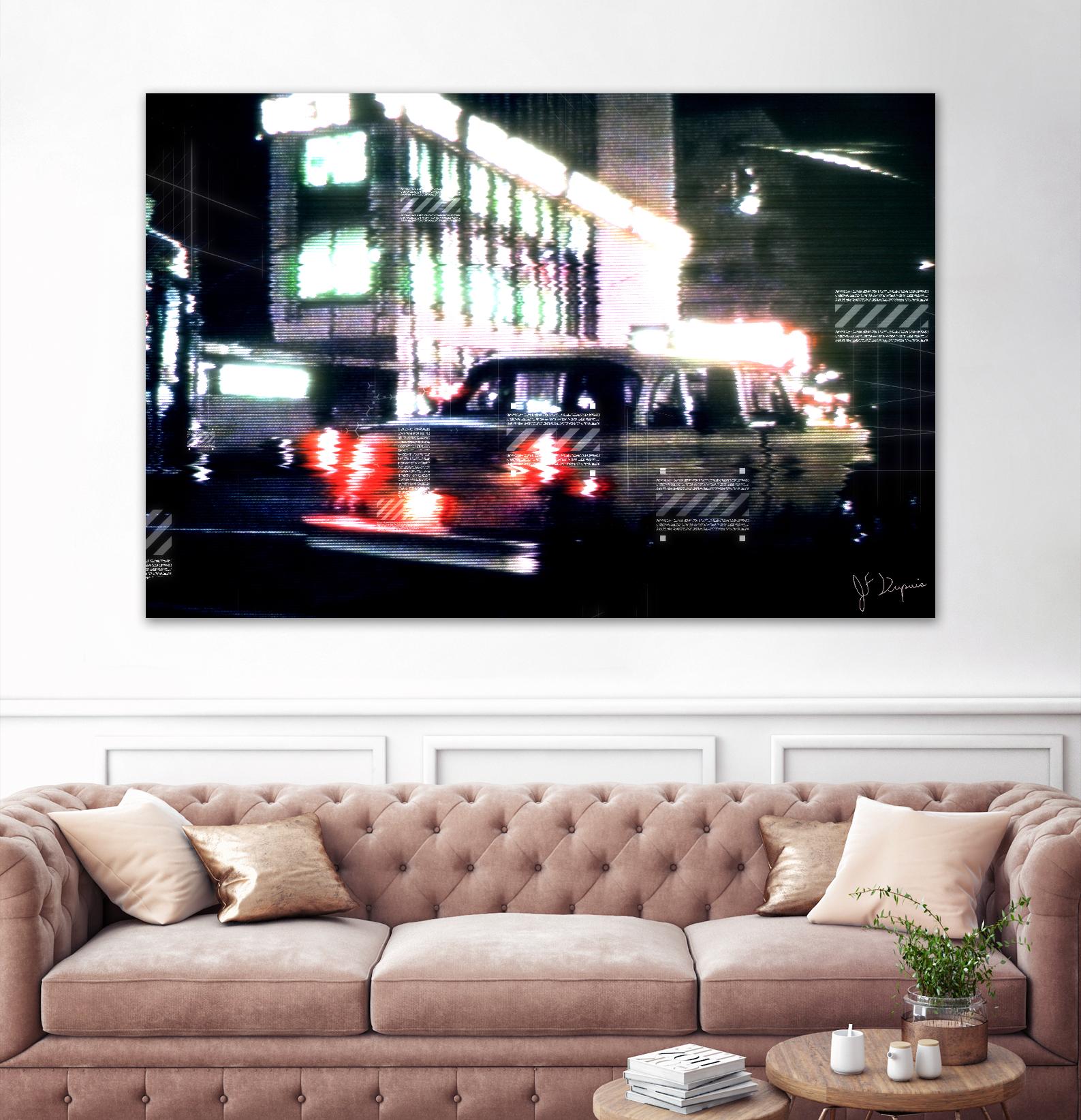 City Taxi I by Jean-François Dupuis on GIANT ART - red street scene