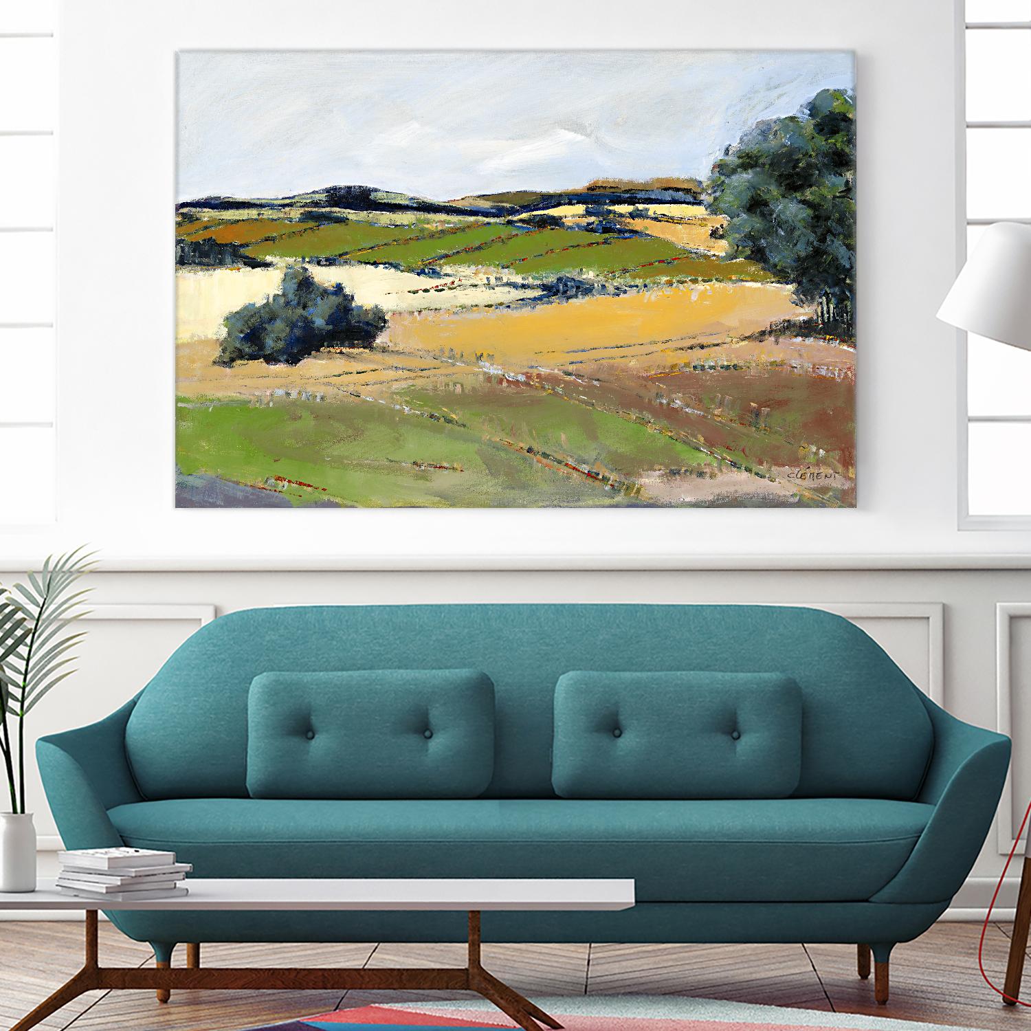 Colorful Landscape IV by Jacques Clement on GIANT ART - yellow landscape