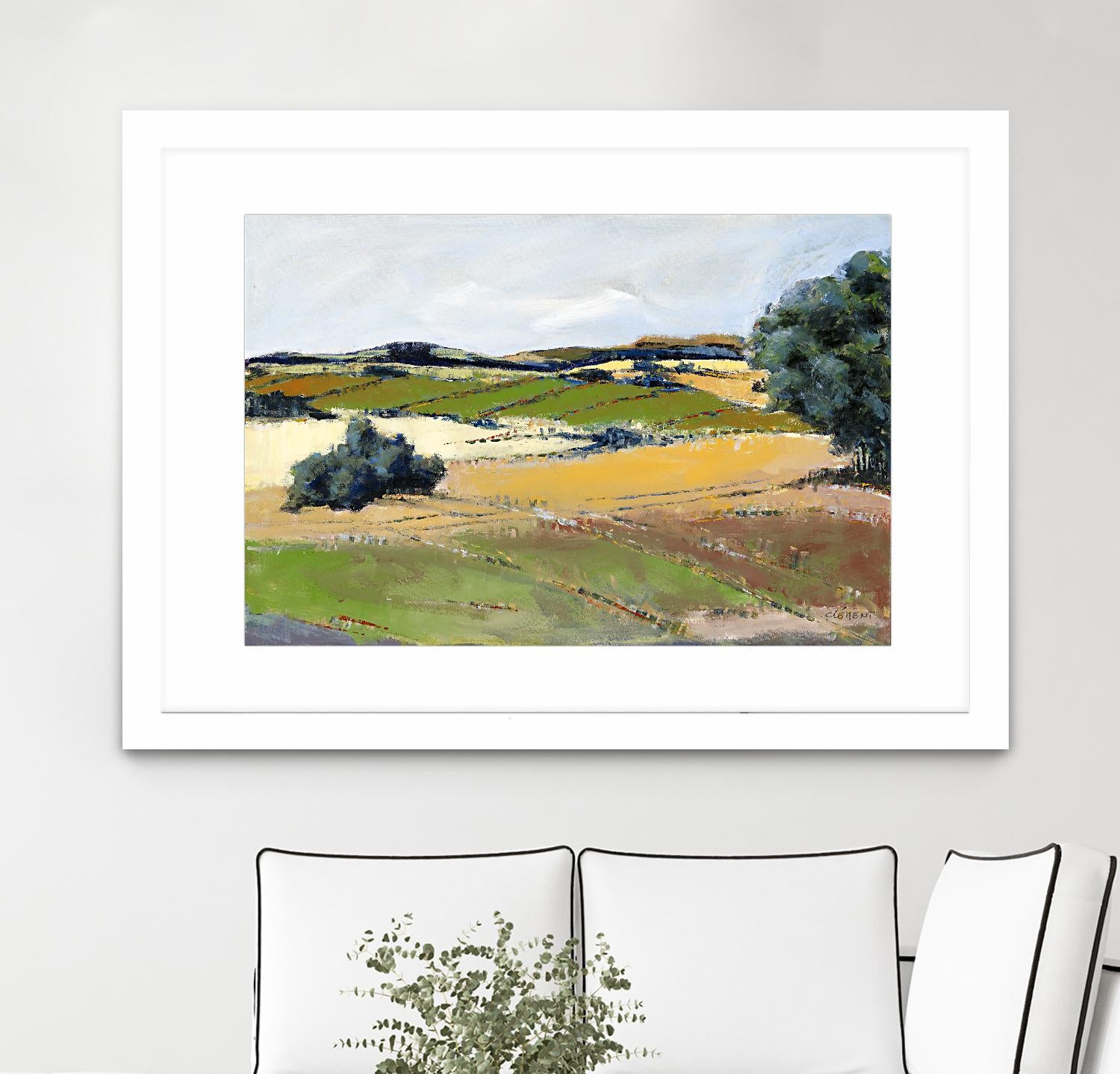 Colorful Landscape IV by Jacques Clement on GIANT ART - green landscape arbuste