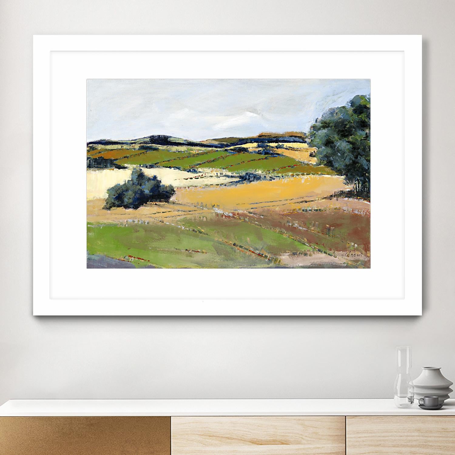 Colorful Landscape IV by Jacques Clement on GIANT ART - green landscape arbuste