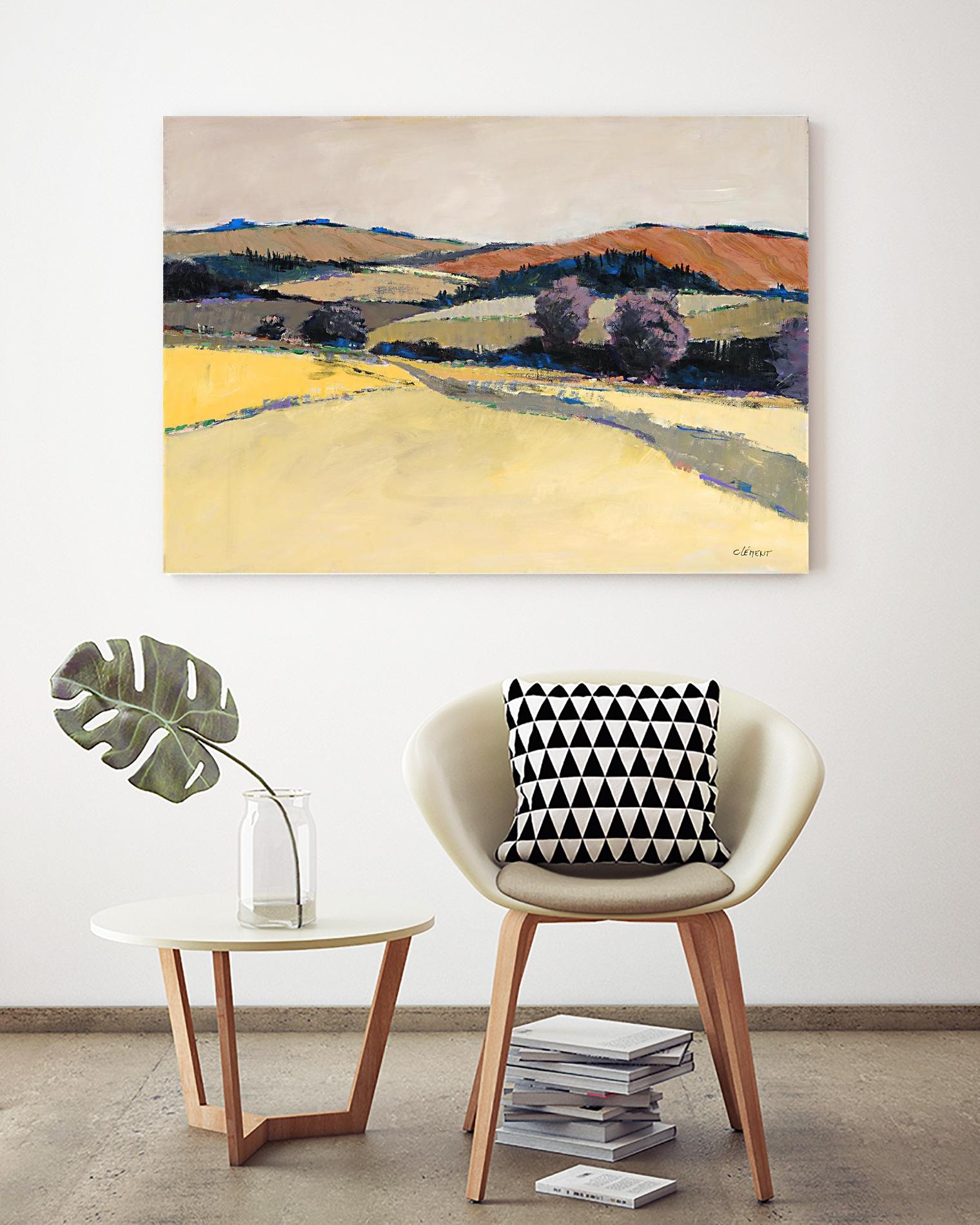 Colorful Landscape VI by Jacques Clement on GIANT ART - beige landscape pastel