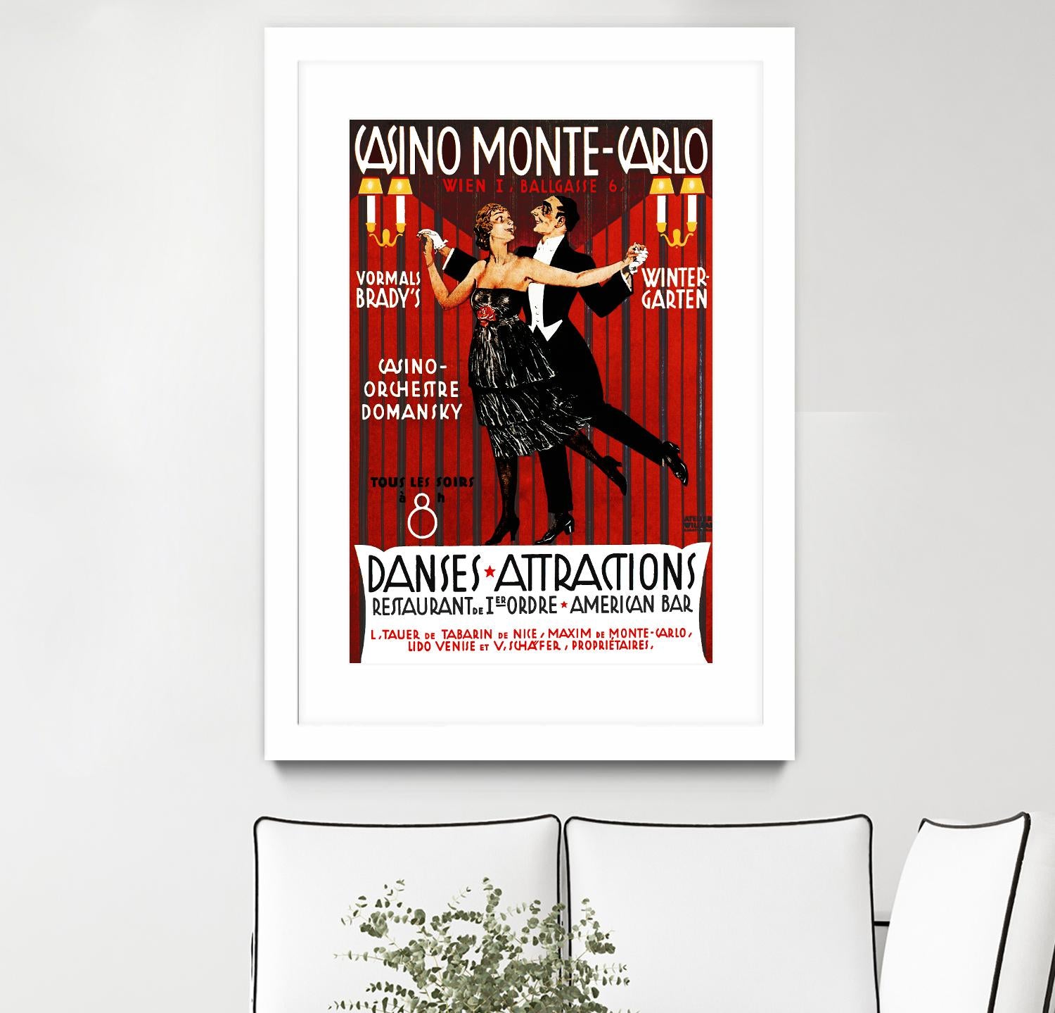 Casino Monte-Carlo by Archive on GIANT ART - red vintage homme et femme