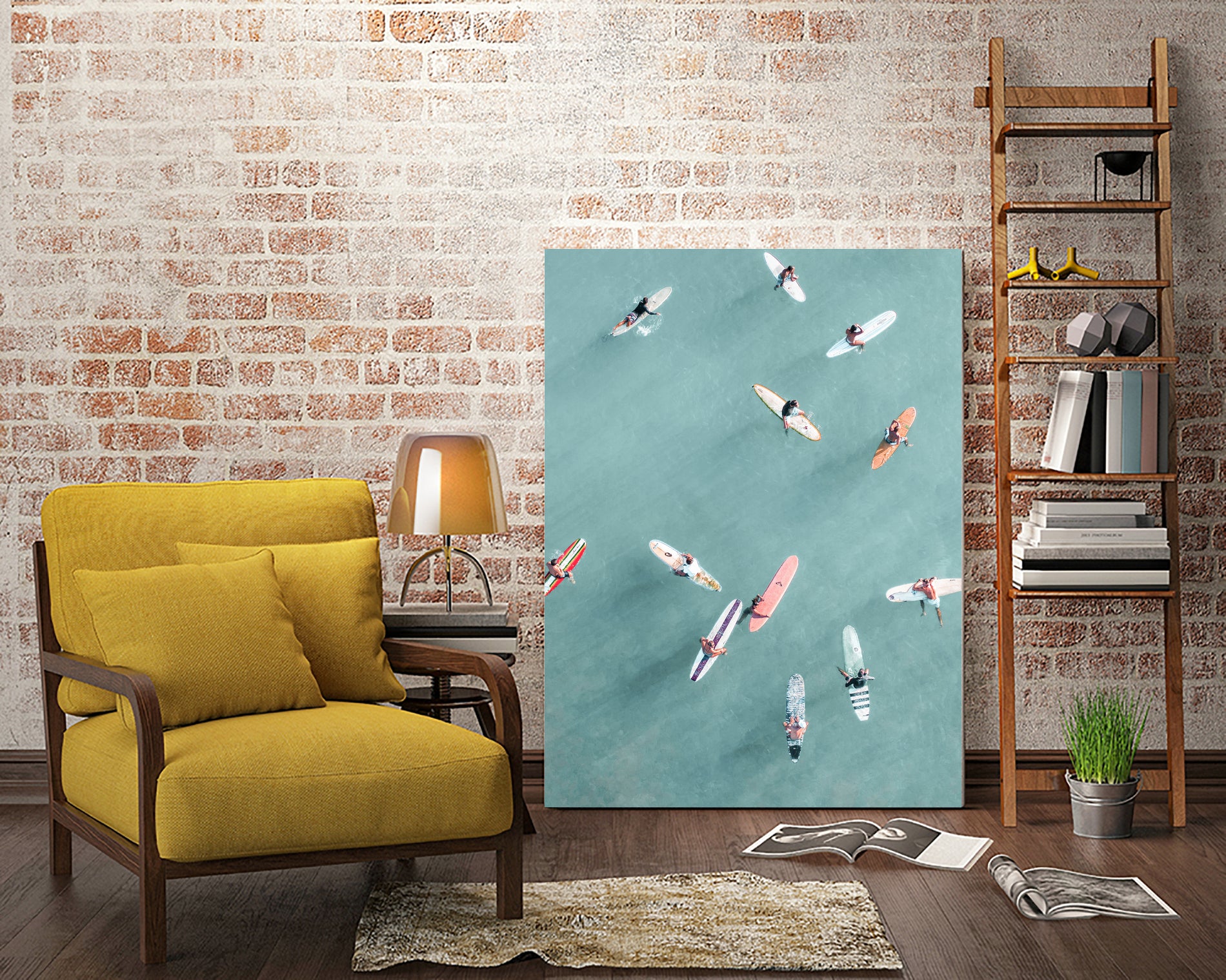 Surfers II by Uknown on GIANT ART - blue coastal surfboards