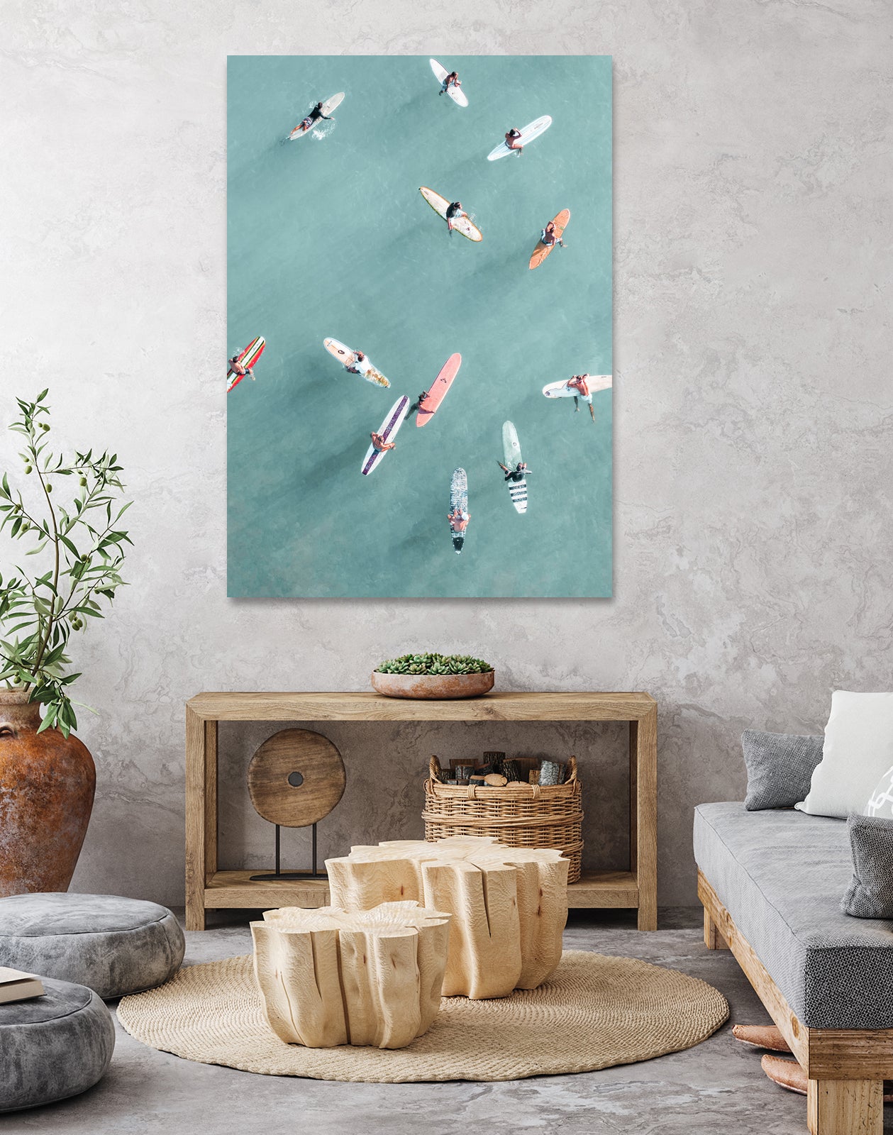 Surfers II by Uknown on GIANT ART - blue coastal surfboards