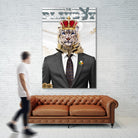 The King by Carole St-Germain on GIANT ART - red pop tiger