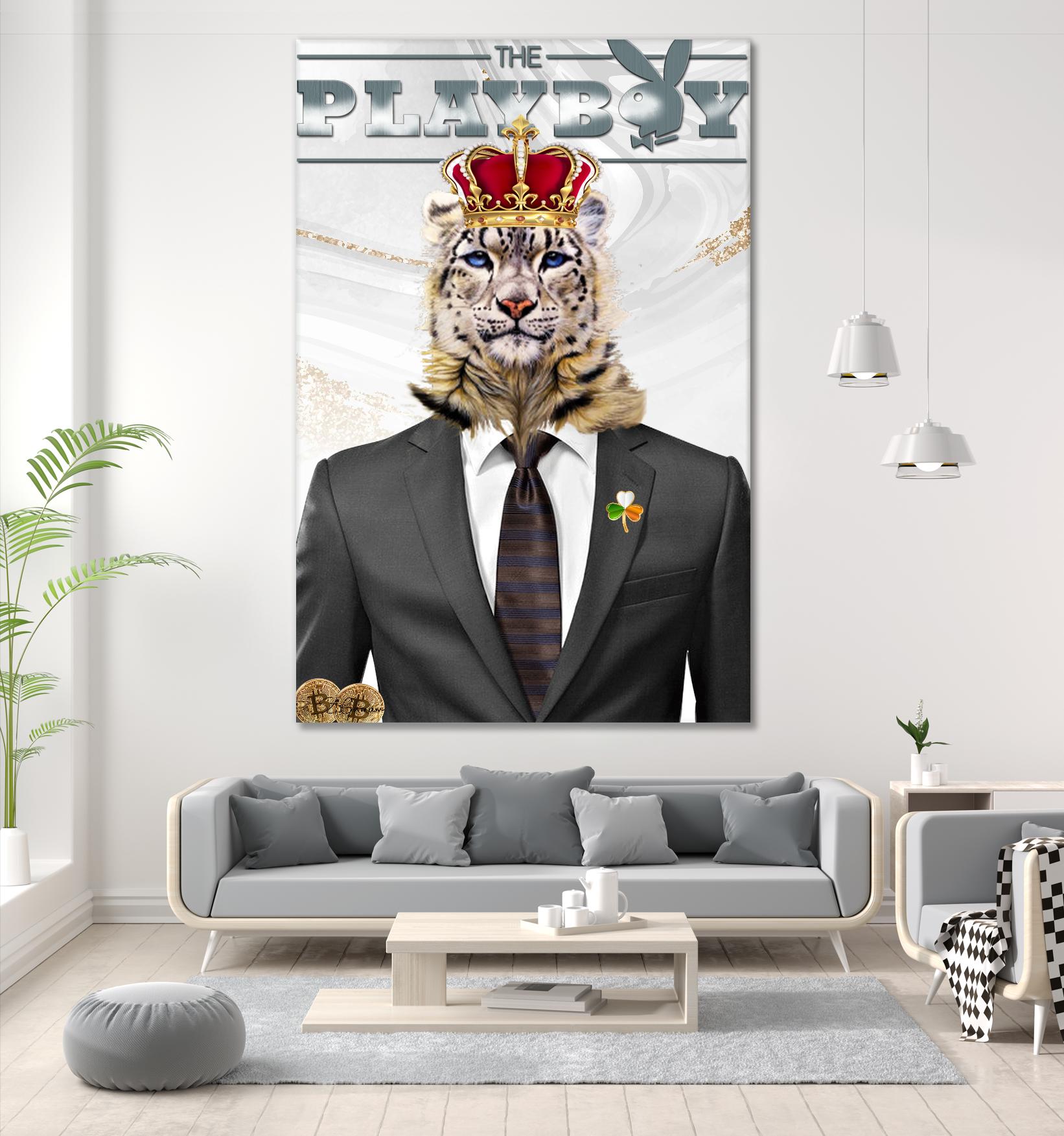 The King by Carole St-Germain on GIANT ART - red pop tiger
