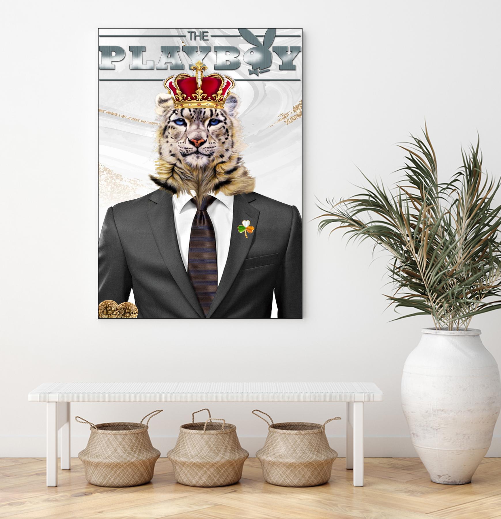 The King by Carole St-Germain on GIANT ART - red pop tiger