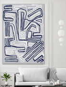 Centric -Blue Ice - 8 by Lori Dubois on GIANT ART - grey linear