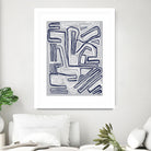 Centric -Blue Ice - 8 by Lori Dubois on GIANT ART - blue linear