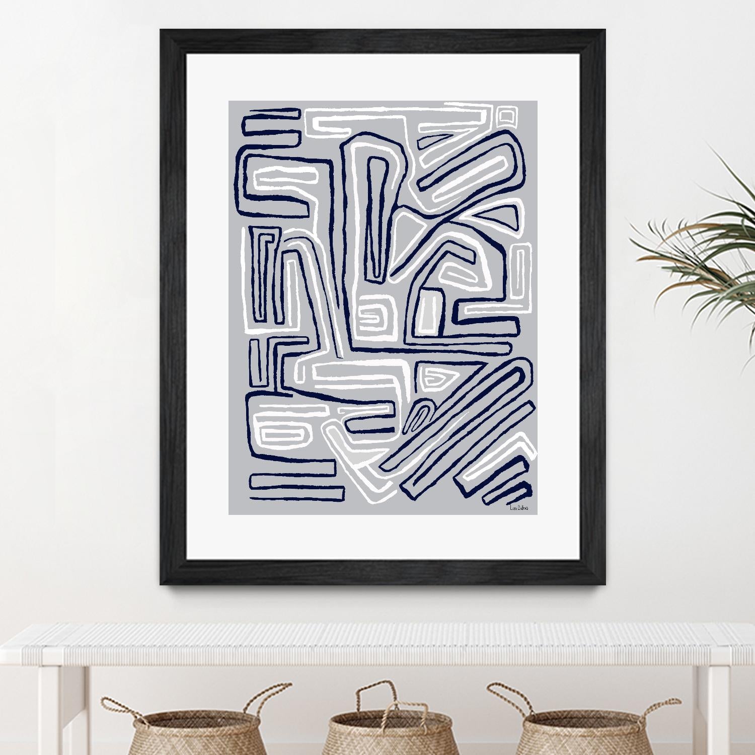 Centric -Blue Ice - 8 by Lori Dubois on GIANT ART - blue linear