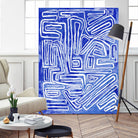 Centric - Cobalt-20 by Lori Dubois on GIANT ART - blue linear ton sur ton