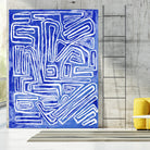 Centric - Cobalt-20 by Lori Dubois on GIANT ART - blue linear ton sur ton