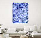 Centric - Cobalt-20 by Lori Dubois on GIANT ART - blue linear ton sur ton