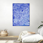 Centric - Cobalt-20 by Lori Dubois on GIANT ART - blue linear ton sur ton