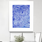 Centric - Cobalt-20 by Lori Dubois on GIANT ART - blue linear ton sur ton
