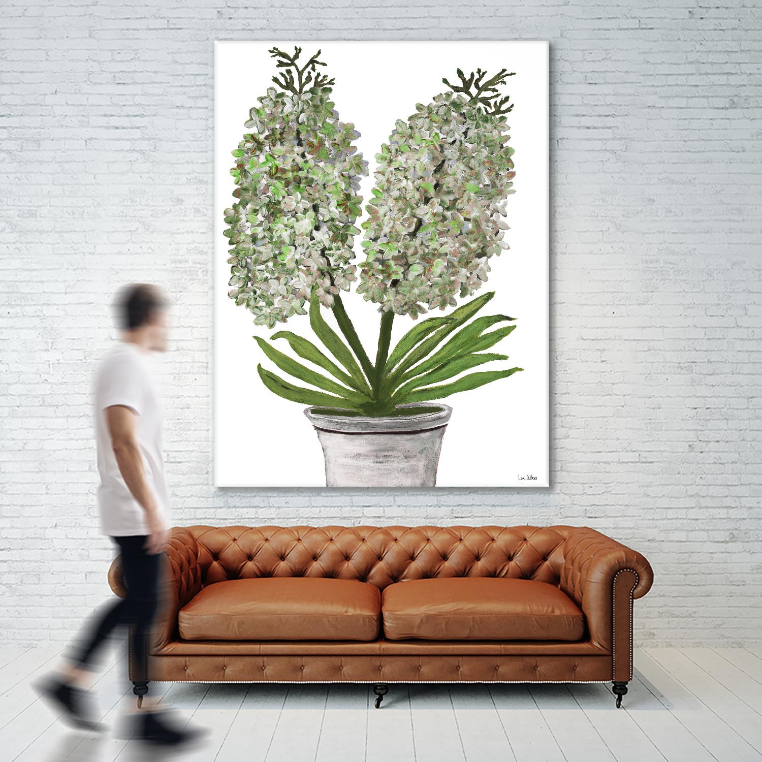 Summer Bloom - Lavender - Blue-11 by Lori Dubois on GIANT ART - green floral pot