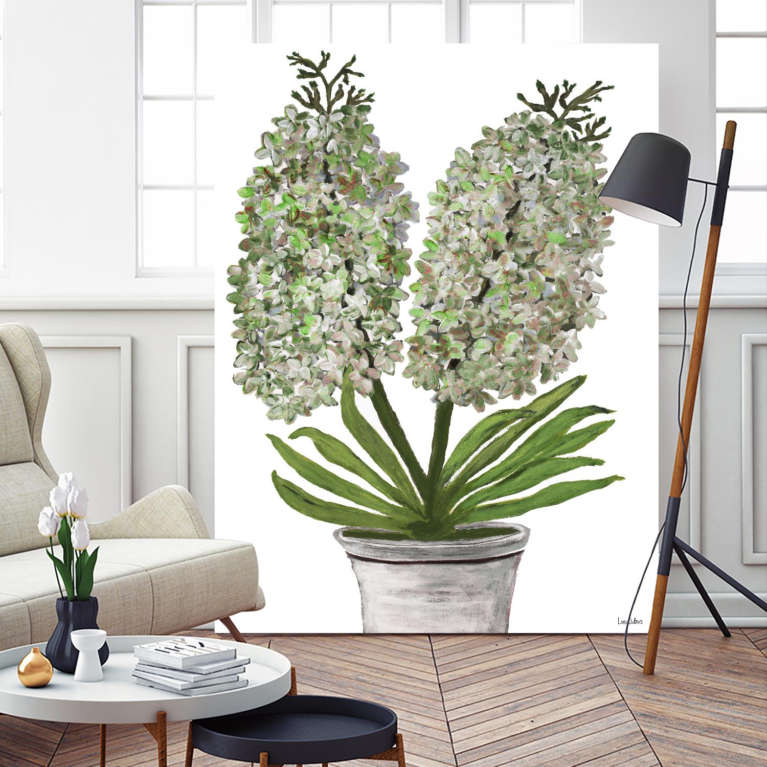 Summer Bloom - Lavender - Blue-11 by Lori Dubois on GIANT ART - green floral pot