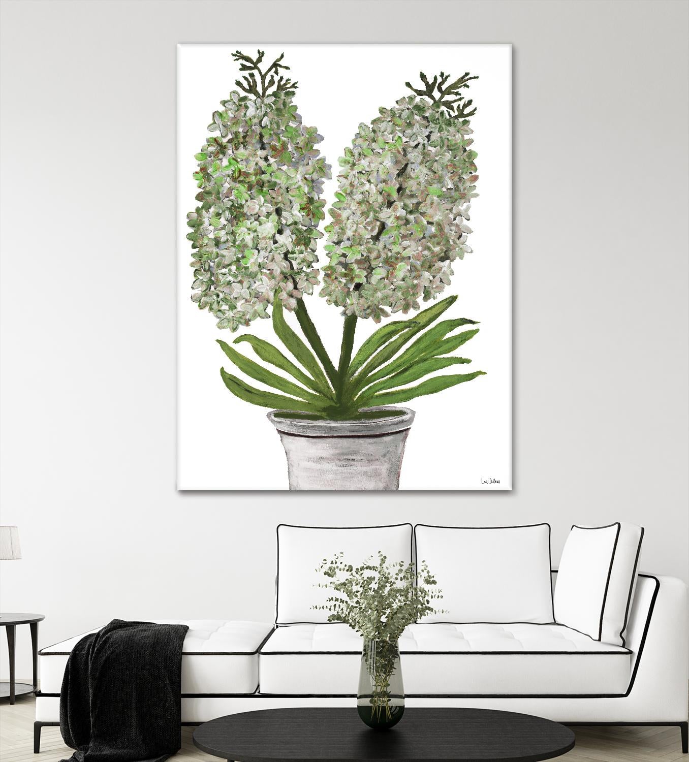 Summer Bloom - Lavender - Blue-11 by Lori Dubois on GIANT ART - green floral pot