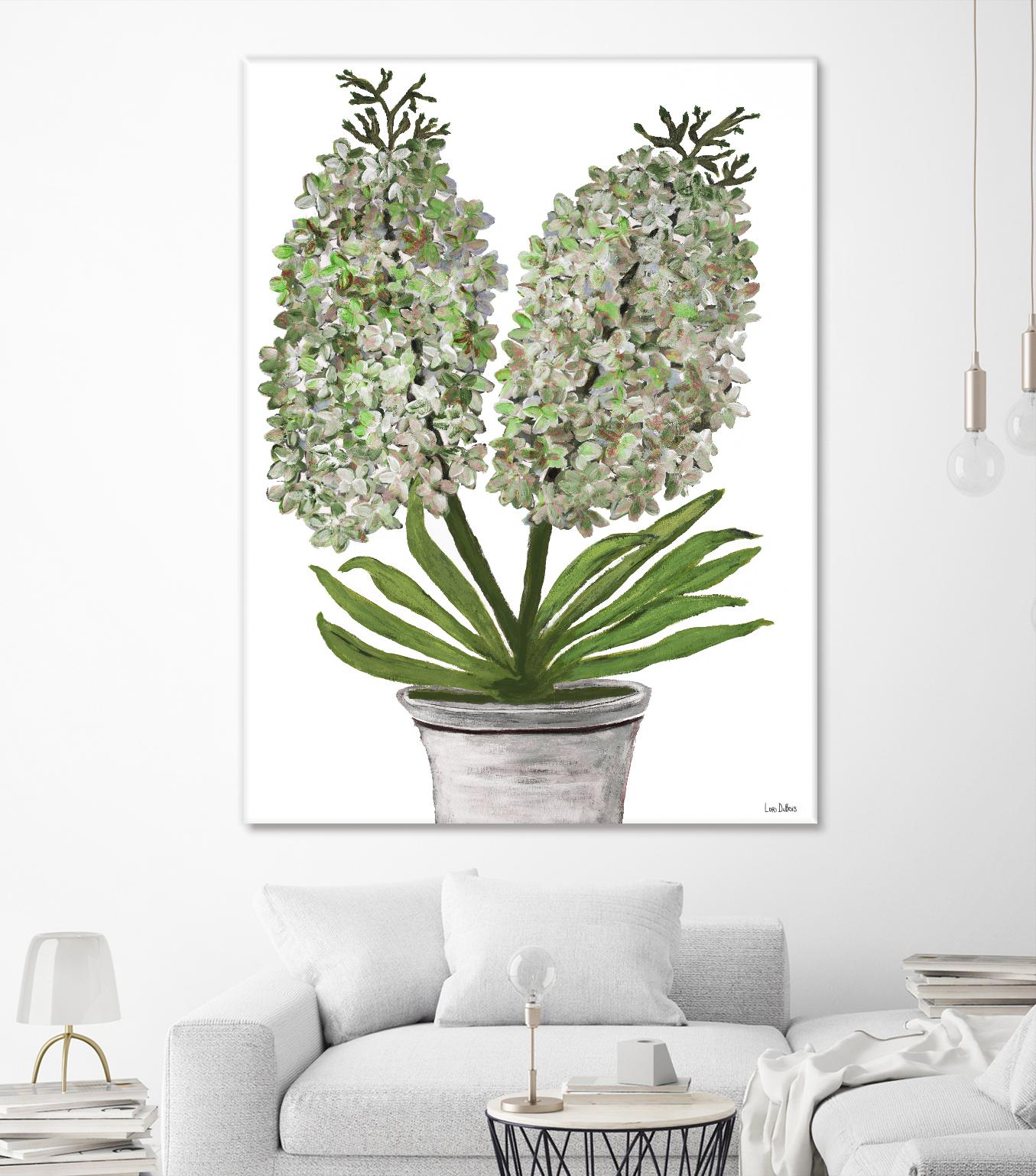 Summer Bloom - Lavender - Blue-11 by Lori Dubois on GIANT ART - green floral pot