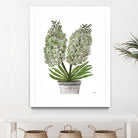 Summer Bloom - Lavender - Blue-11 by Lori Dubois on GIANT ART - green floral pot