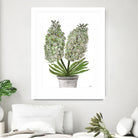 Summer Bloom - Lavender - Blue-11 by Lori Dubois on GIANT ART - green floral pot