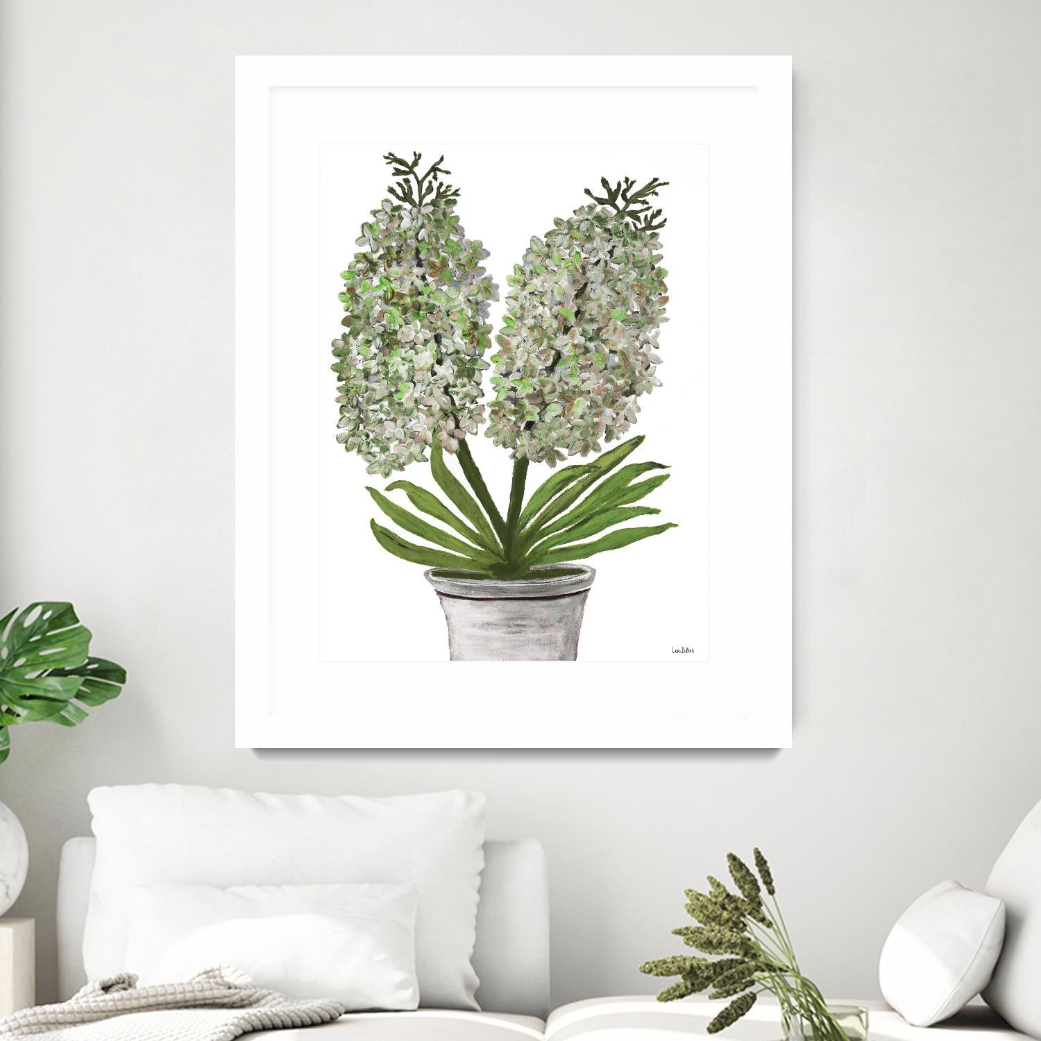 Summer Bloom - Lavender - Blue-11 by Lori Dubois on GIANT ART - green floral pot