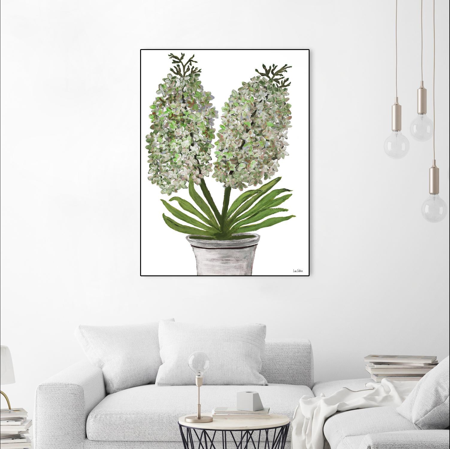 Summer Bloom - Lavender - Blue-11 by Lori Dubois on GIANT ART - green floral pot