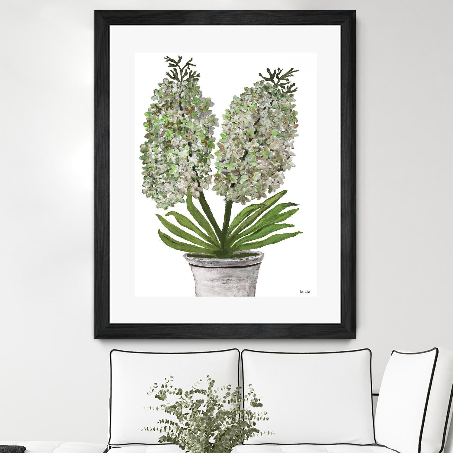 Summer Bloom - Lavender - Blue-11 by Lori Dubois on GIANT ART - green floral pot