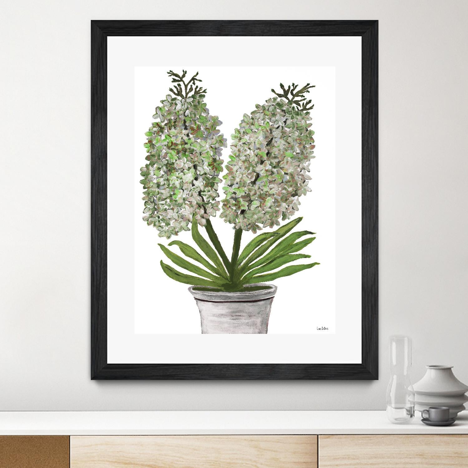 Summer Bloom - Lavender - Blue-11 by Lori Dubois on GIANT ART - green floral pot