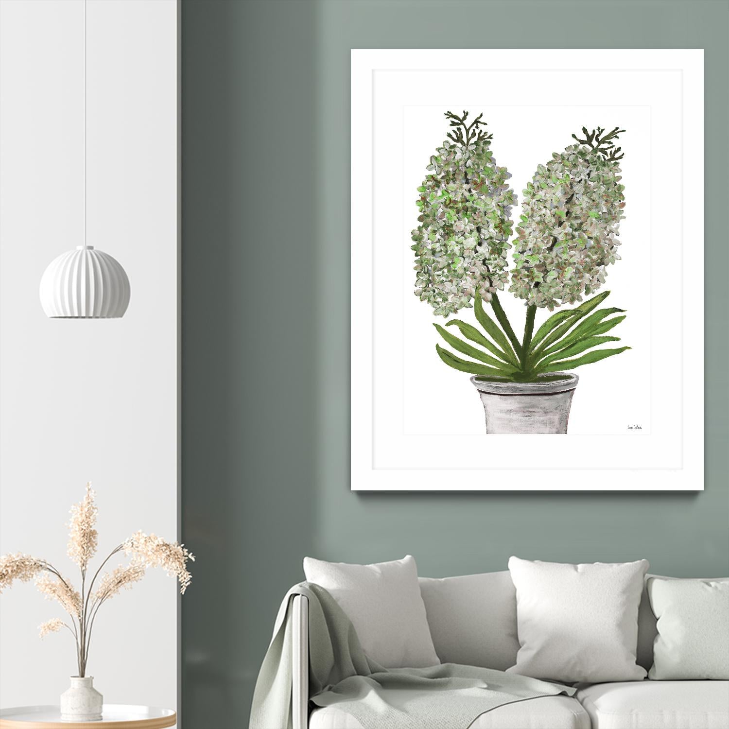Summer Bloom - Lavender - Blue-11 by Lori Dubois on GIANT ART - green floral pot