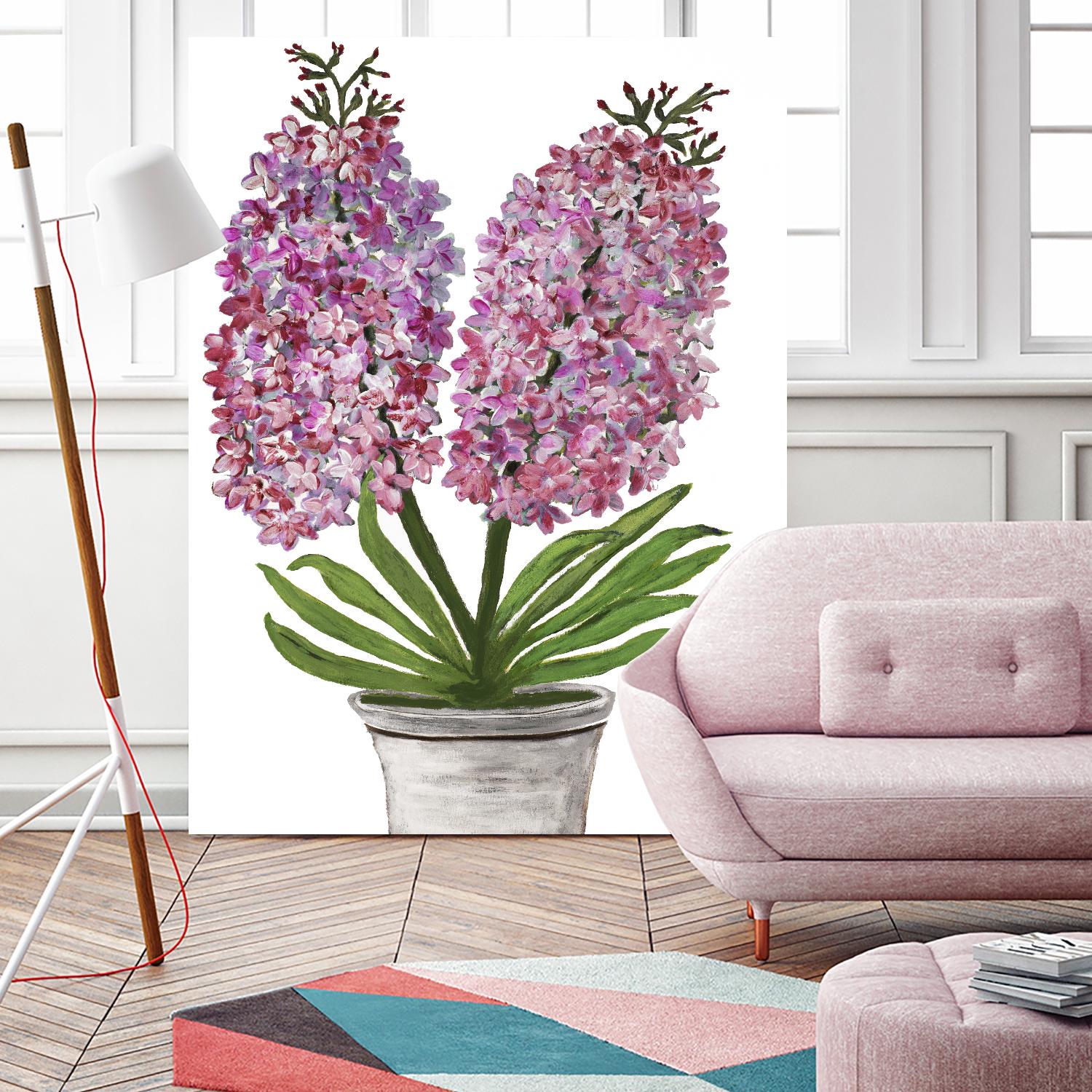 Summer Bloom - Pink -13 by Lori Dubois on GIANT ART - pink floral pot