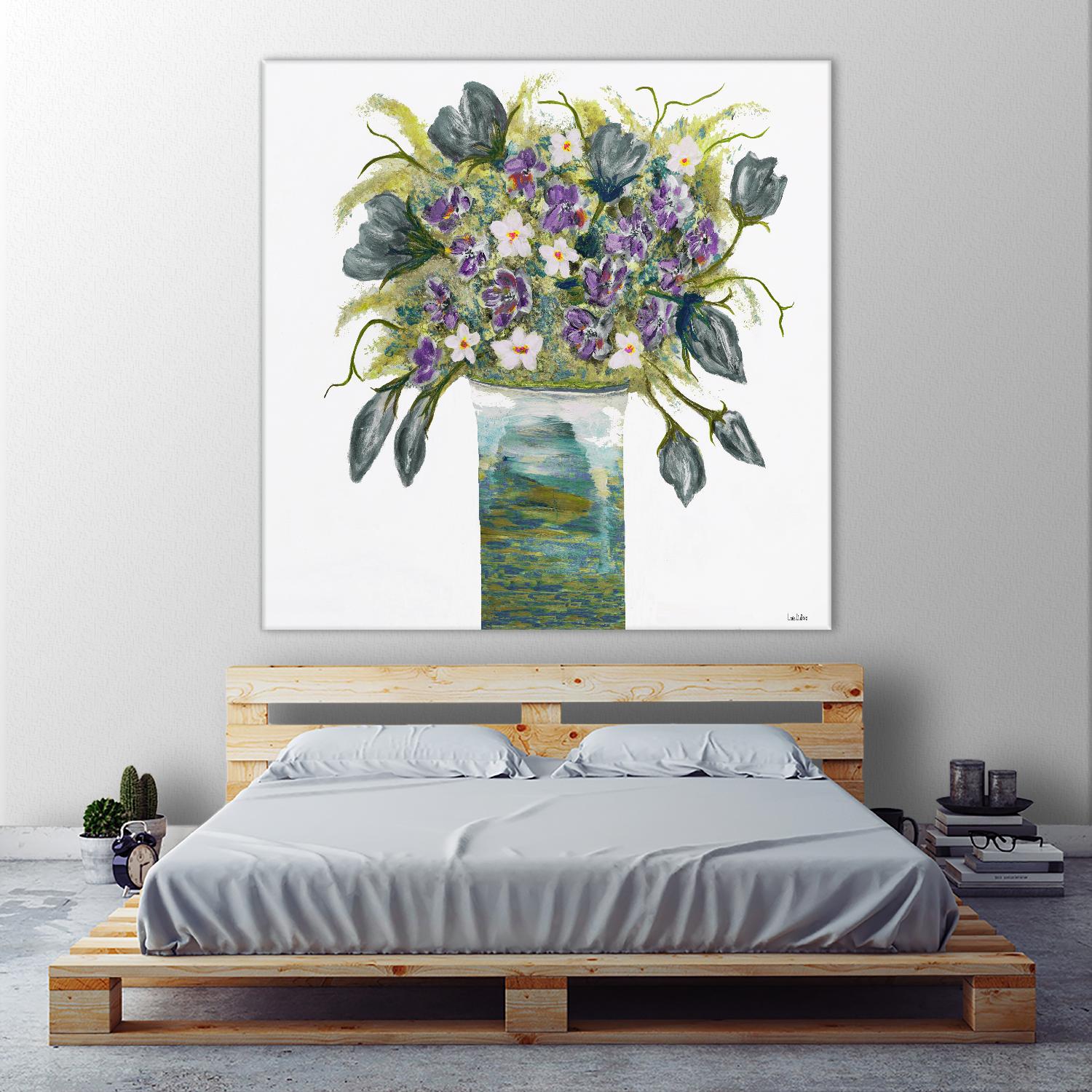 Garden Bouquet - Blue - 4 by Lori Dubois on GIANT ART - white floral bouquet