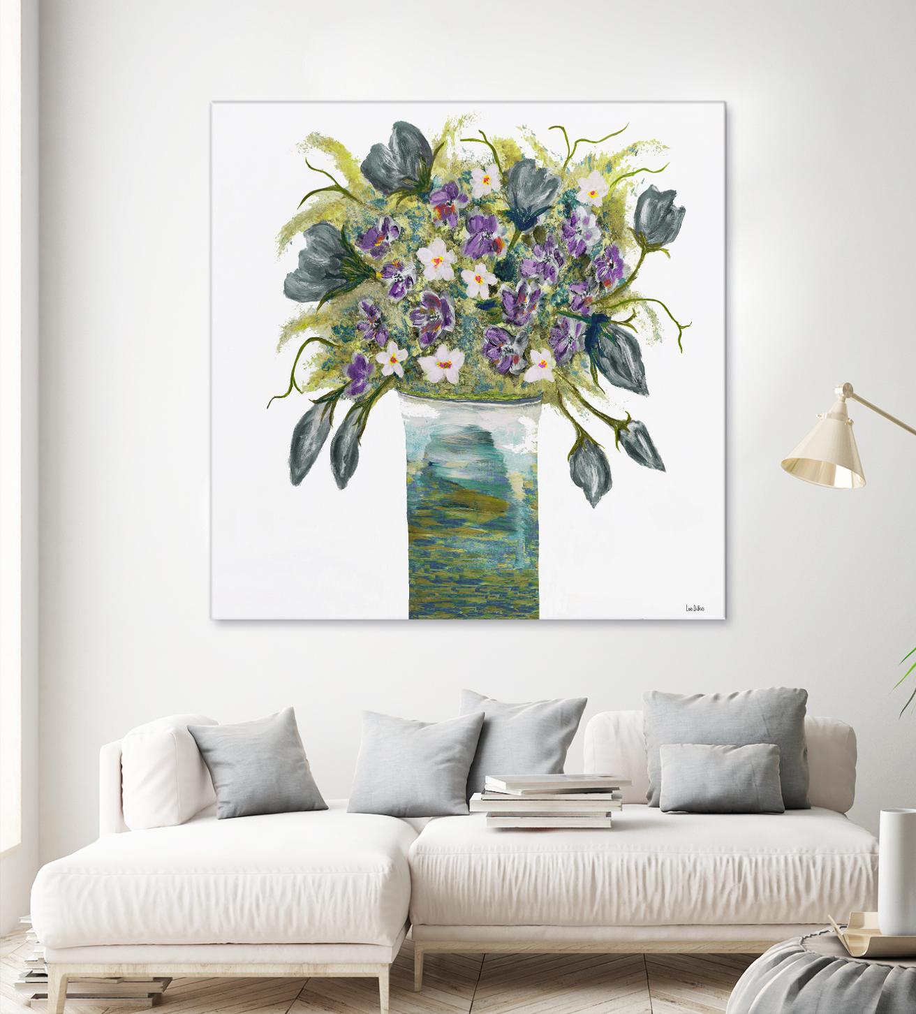 Garden Bouquet - Blue - 4 by Lori Dubois on GIANT ART - white floral bouquet