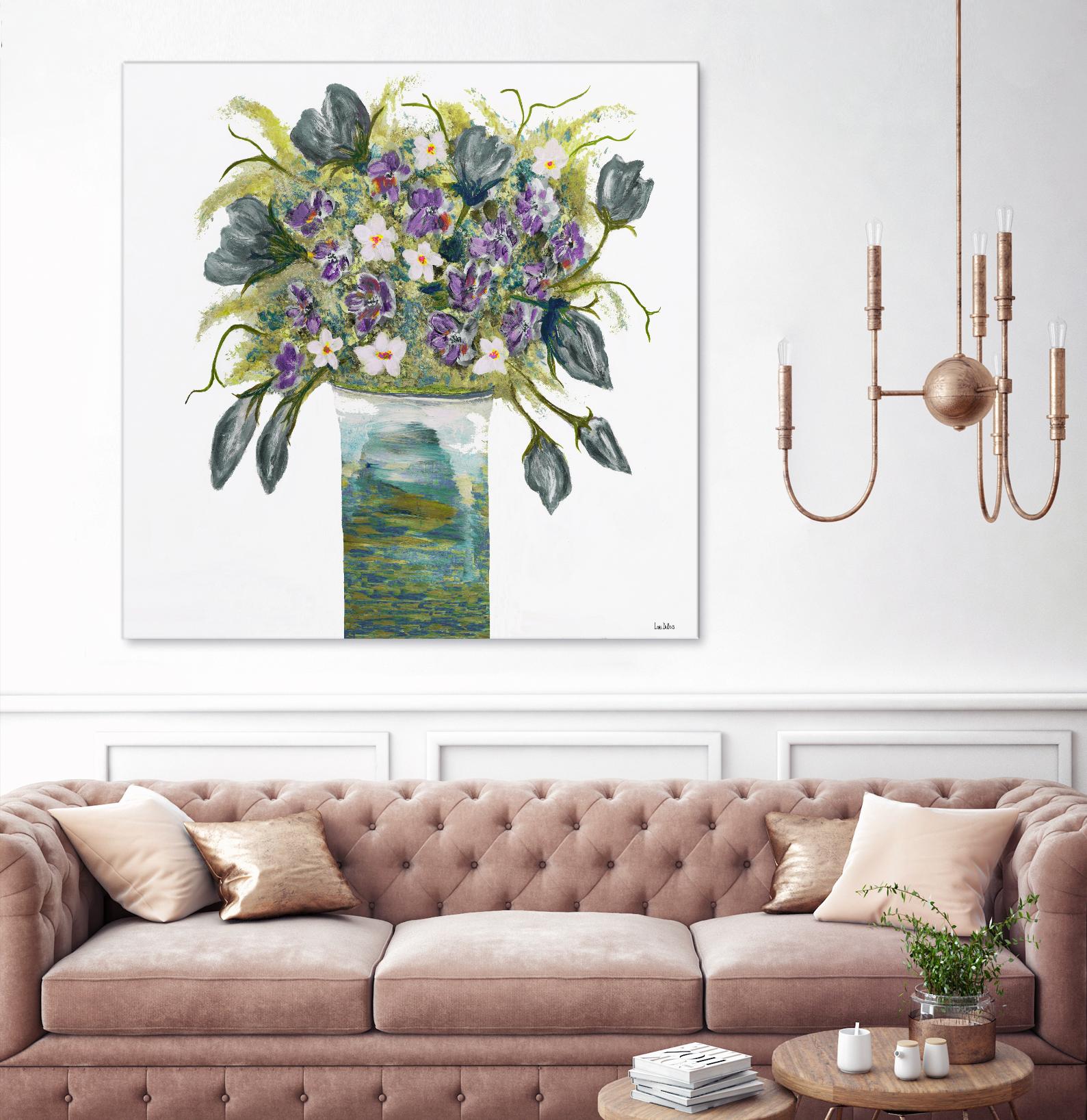 Garden Bouquet - Blue - 4 by Lori Dubois on GIANT ART - white floral bouquet