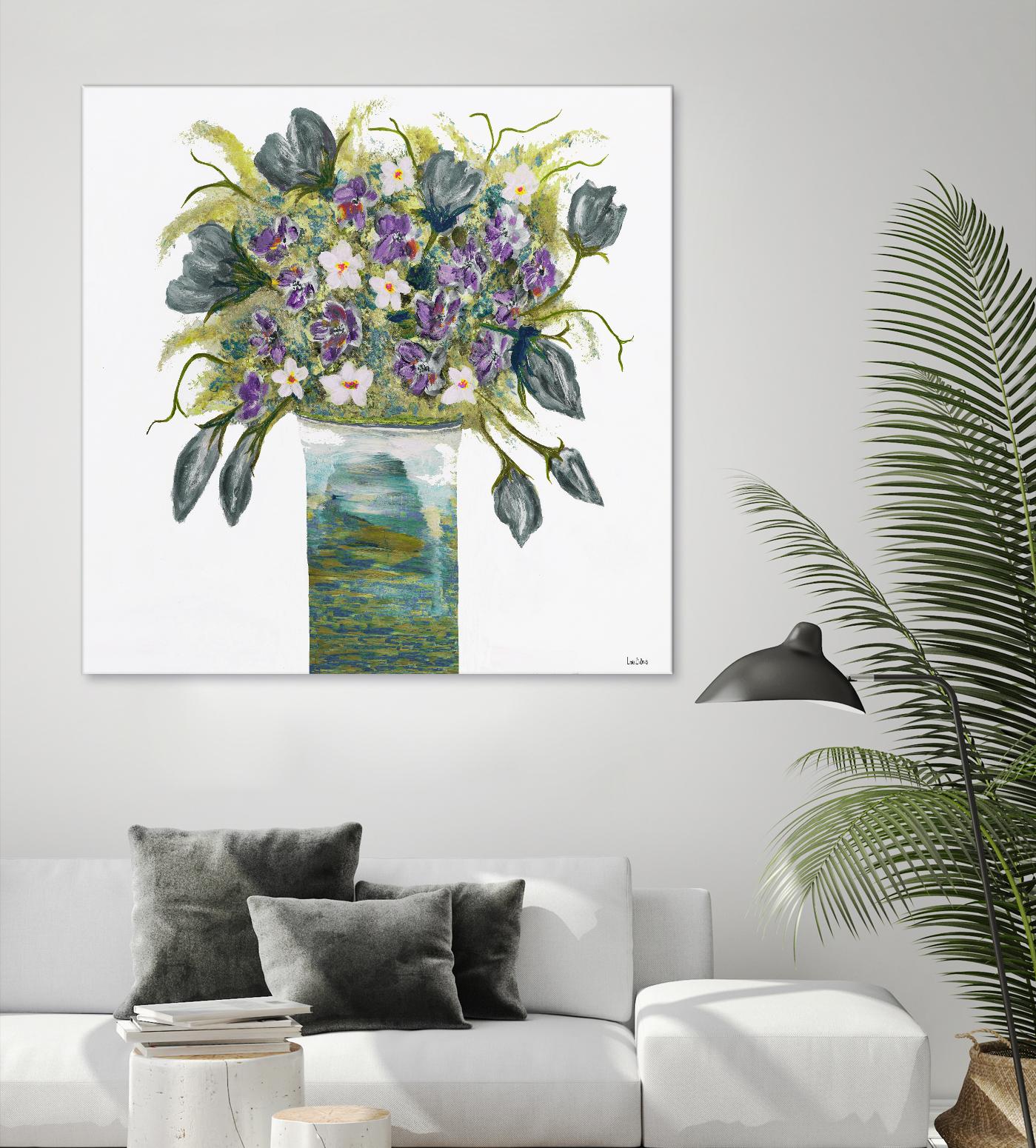 Garden Bouquet - Blue - 4 by Lori Dubois on GIANT ART - white floral bouquet