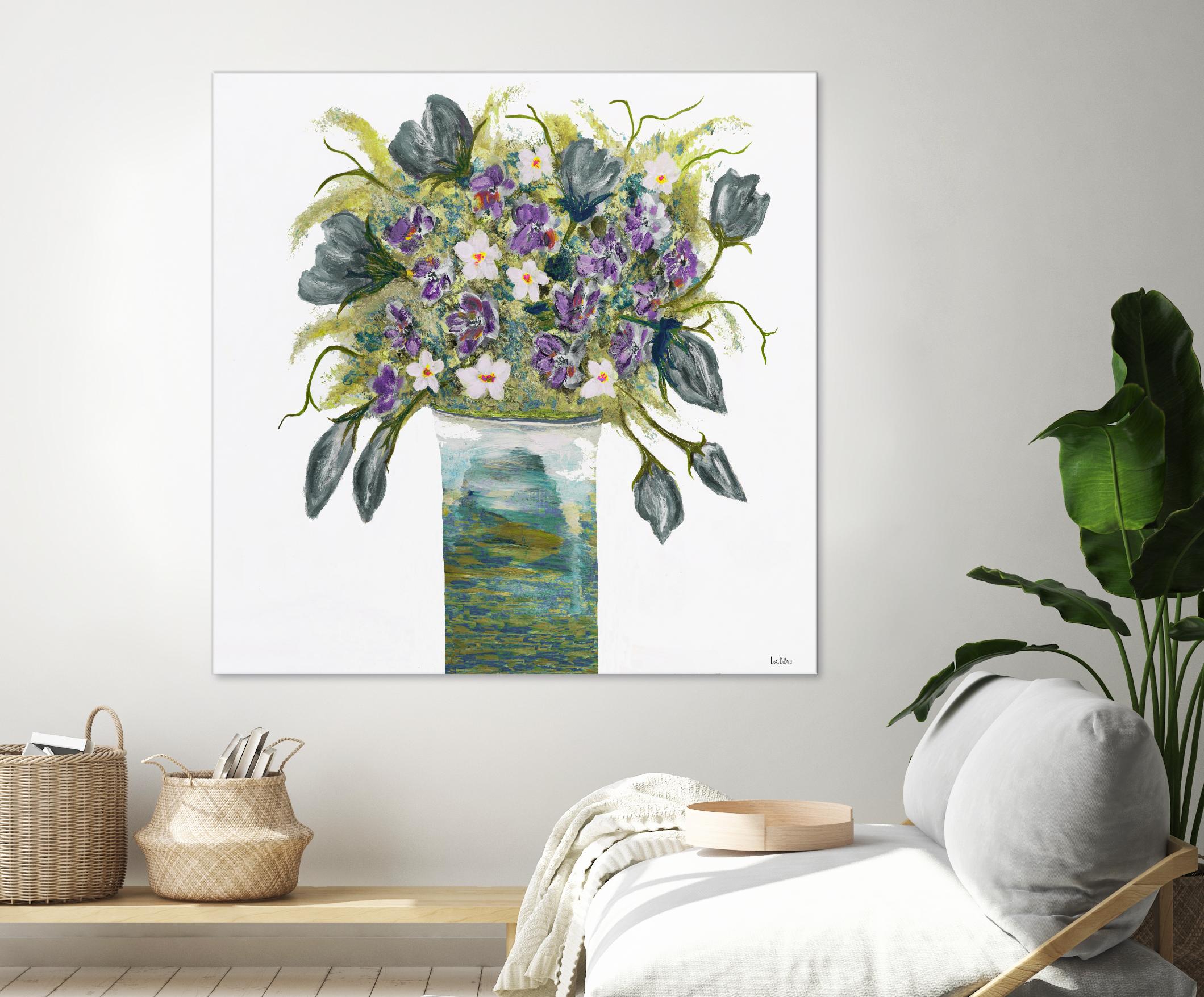 Garden Bouquet - Blue - 4 by Lori Dubois on GIANT ART - white floral bouquet