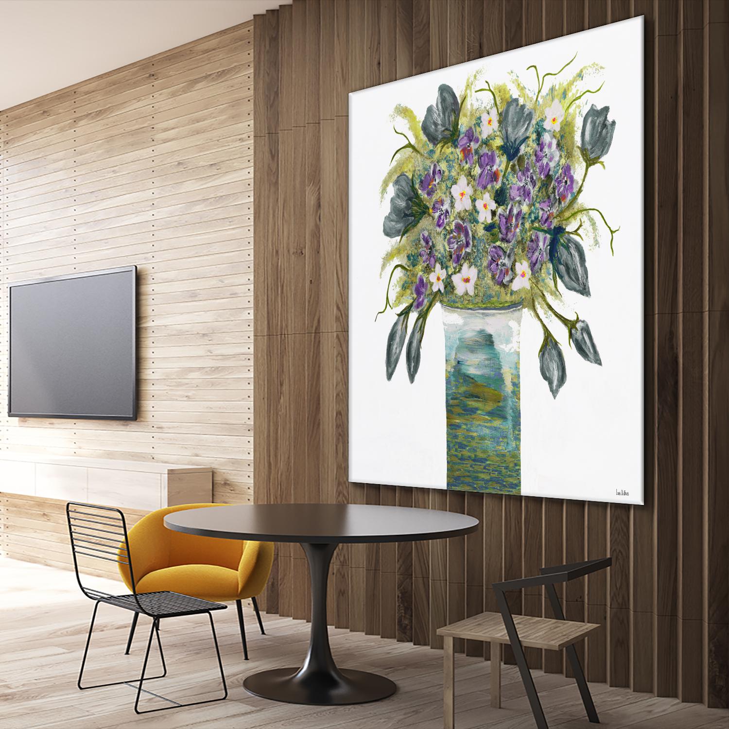 Garden Bouquet - Blue - 4 by Lori Dubois on GIANT ART - white floral bouquet