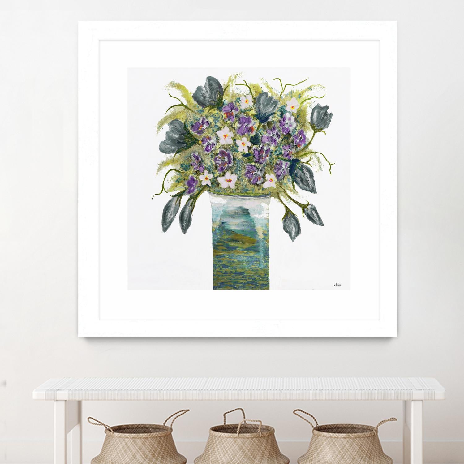 Garden Bouquet - Blue - 4 by Lori Dubois on GIANT ART - white floral bouquet
