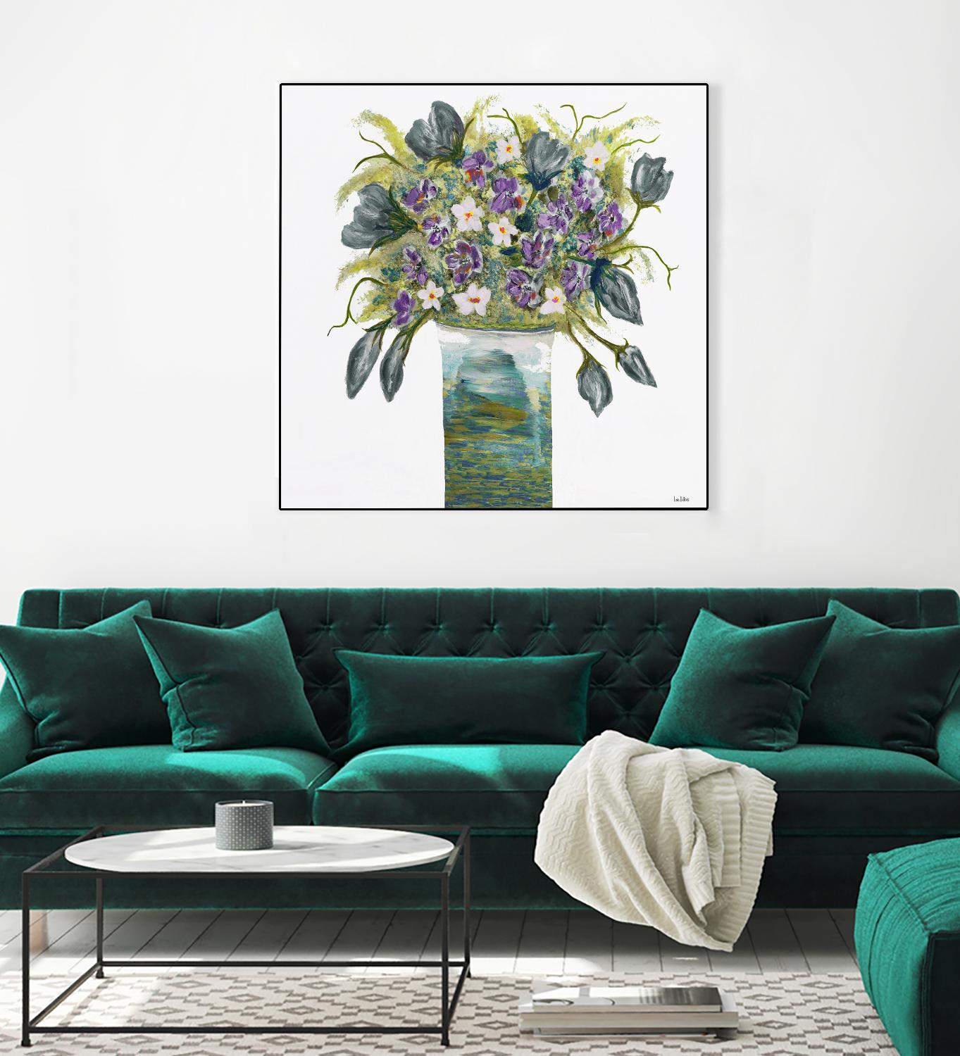Garden Bouquet - Blue - 4 by Lori Dubois on GIANT ART - white floral bouquet