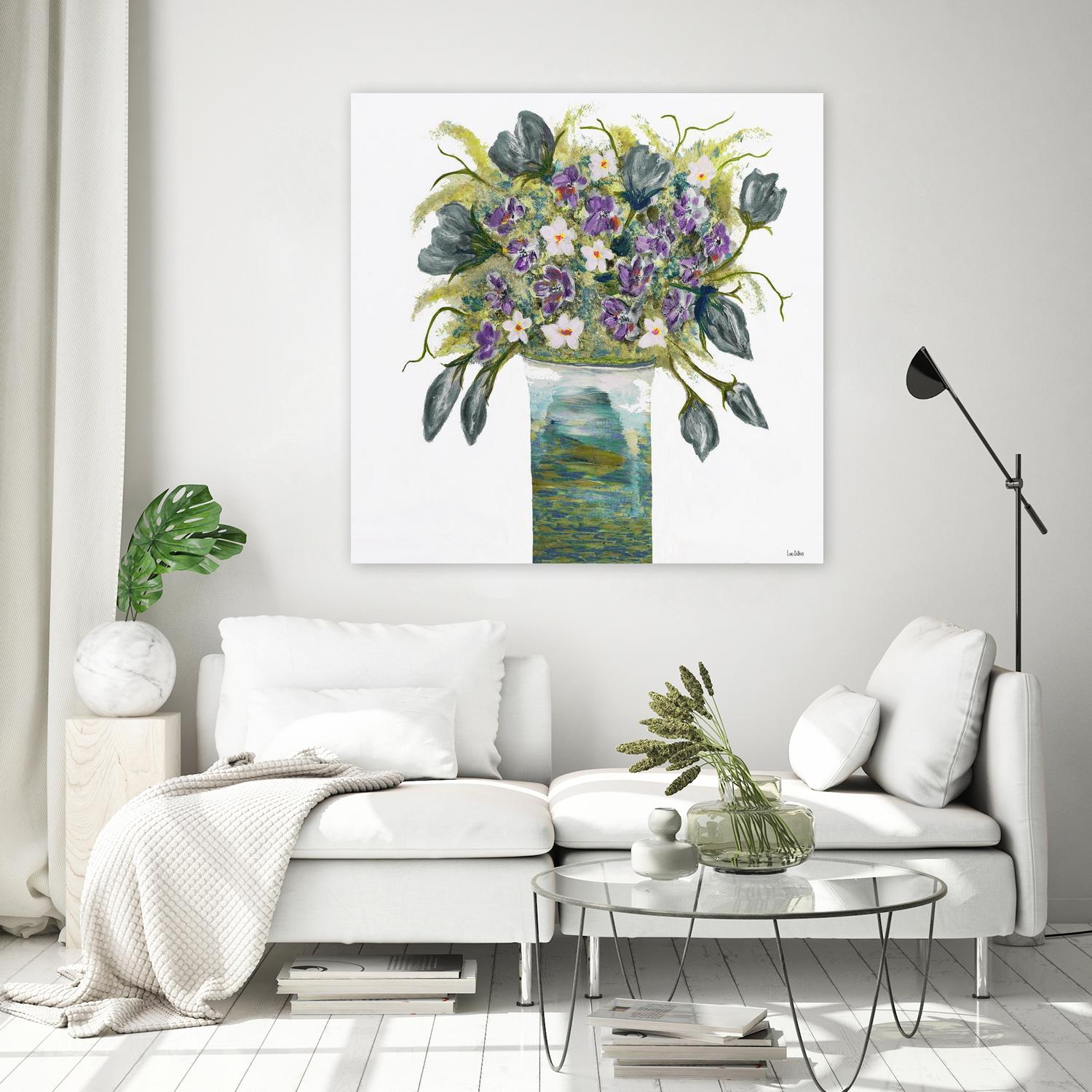 Garden Bouquet - Blue - 4 by Lori Dubois on GIANT ART - white floral bouquet
