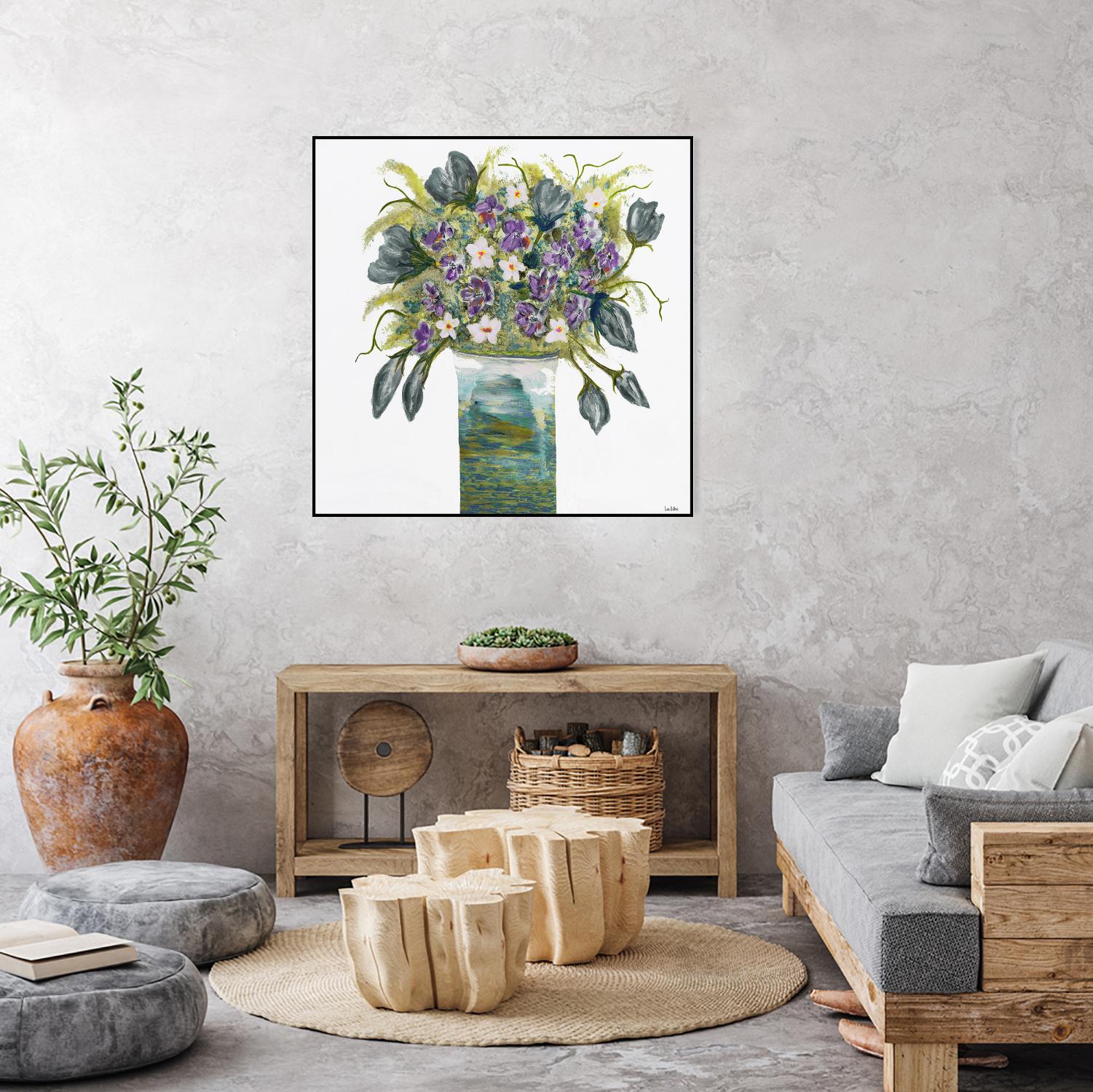 Garden Bouquet - Blue - 4 by Lori Dubois on GIANT ART - white floral bouquet