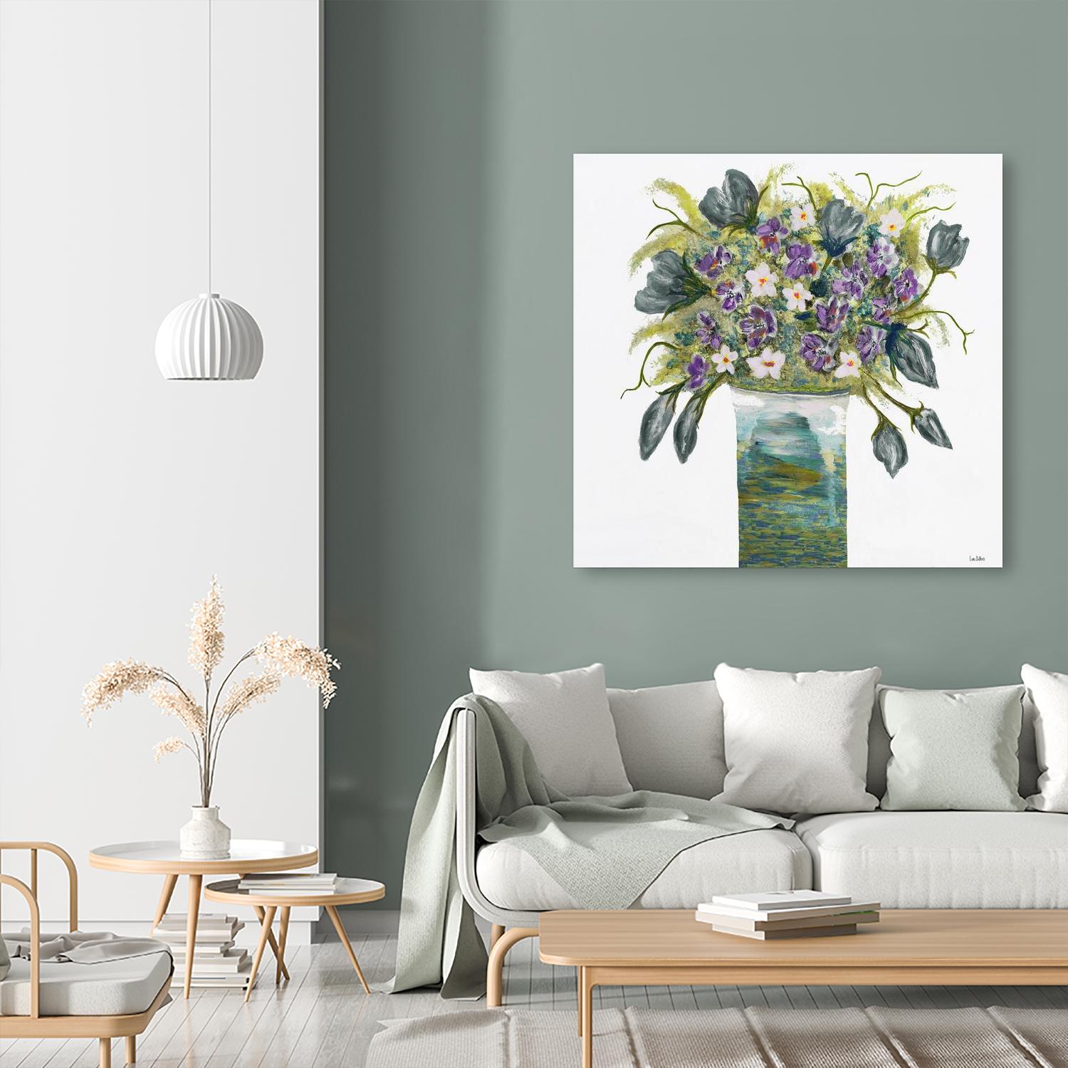 Garden Bouquet - Blue - 4 by Lori Dubois on GIANT ART - white floral bouquet