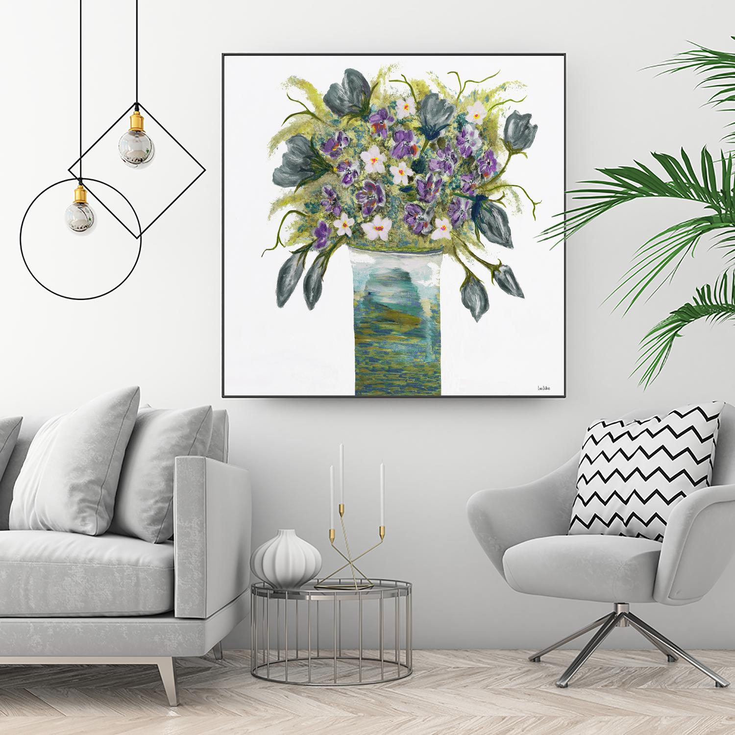 Garden Bouquet - Blue - 4 by Lori Dubois on GIANT ART - white floral bouquet
