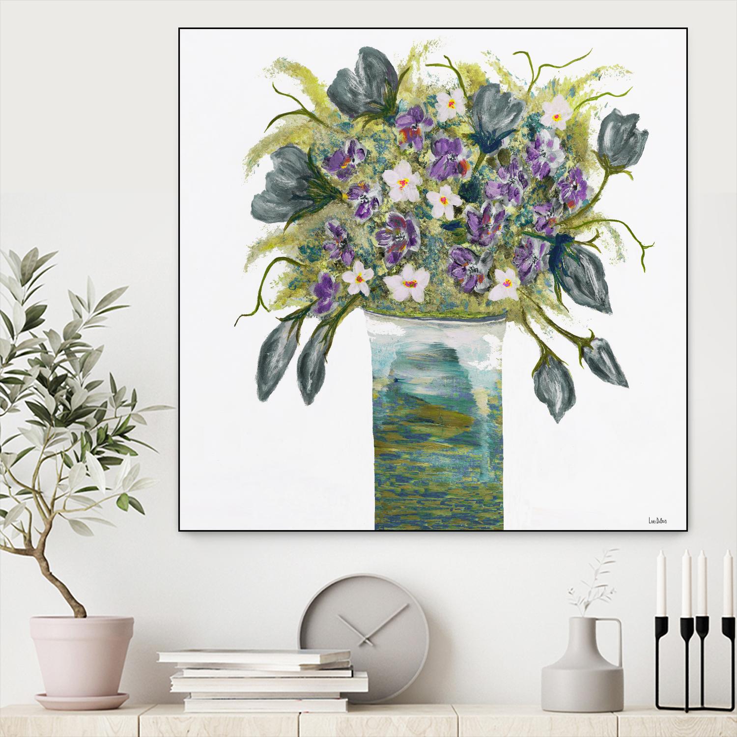 Garden Bouquet - Blue - 4 by Lori Dubois on GIANT ART - white floral bouquet