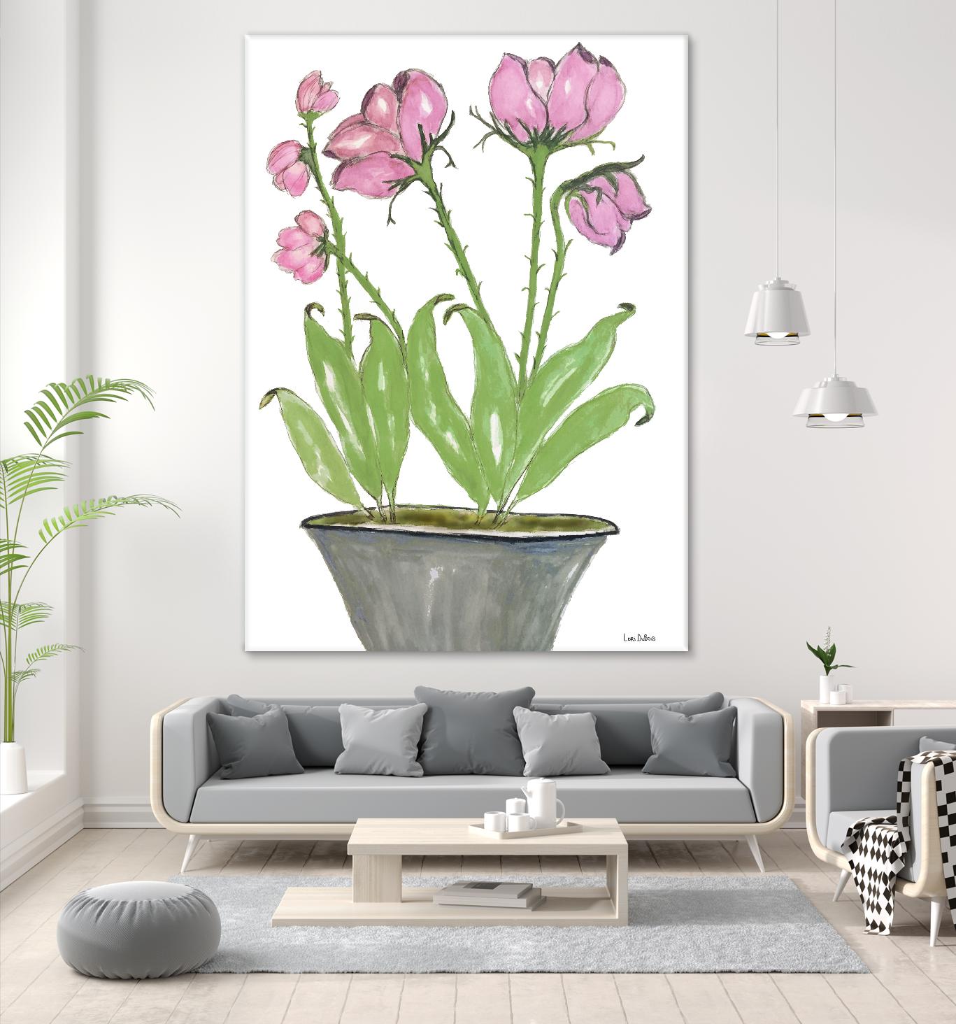 Summer Sequel – Pink -2 by Lori Dubois on GIANT ART - pink botanical plante dans un pot