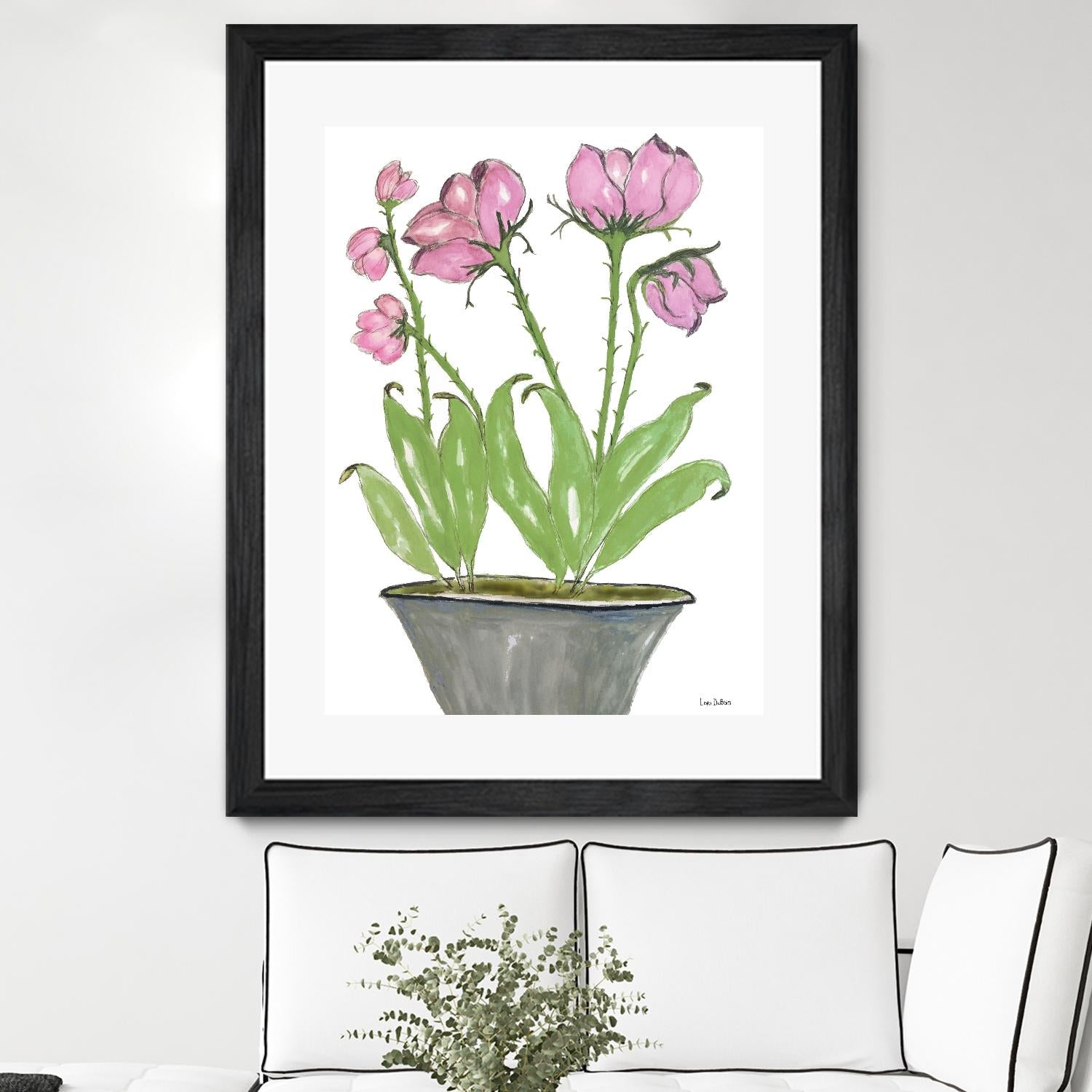 Summer Sequel – Pink -2 by Lori Dubois on GIANT ART - pink botanical plante dans un pot