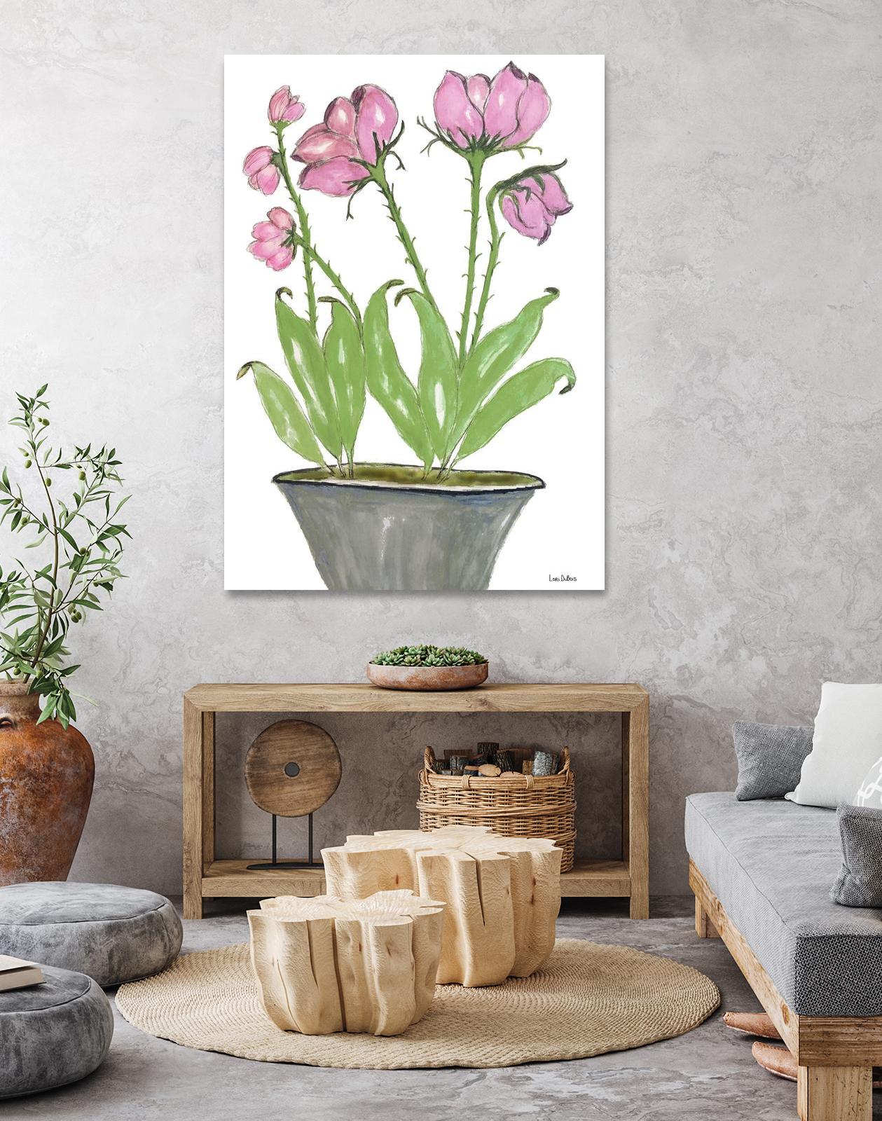 Summer Sequel – Pink -2 by Lori Dubois on GIANT ART - pink botanical plante dans un pot