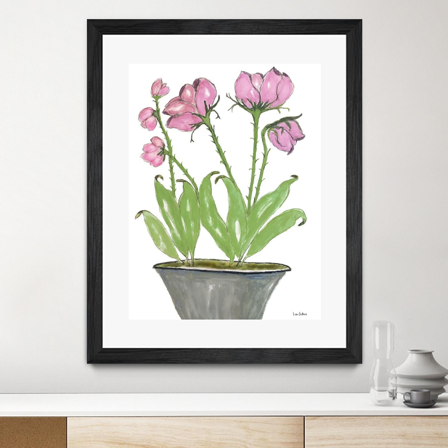 Summer Sequel – Pink -2 by Lori Dubois on GIANT ART - pink botanical plante dans un pot